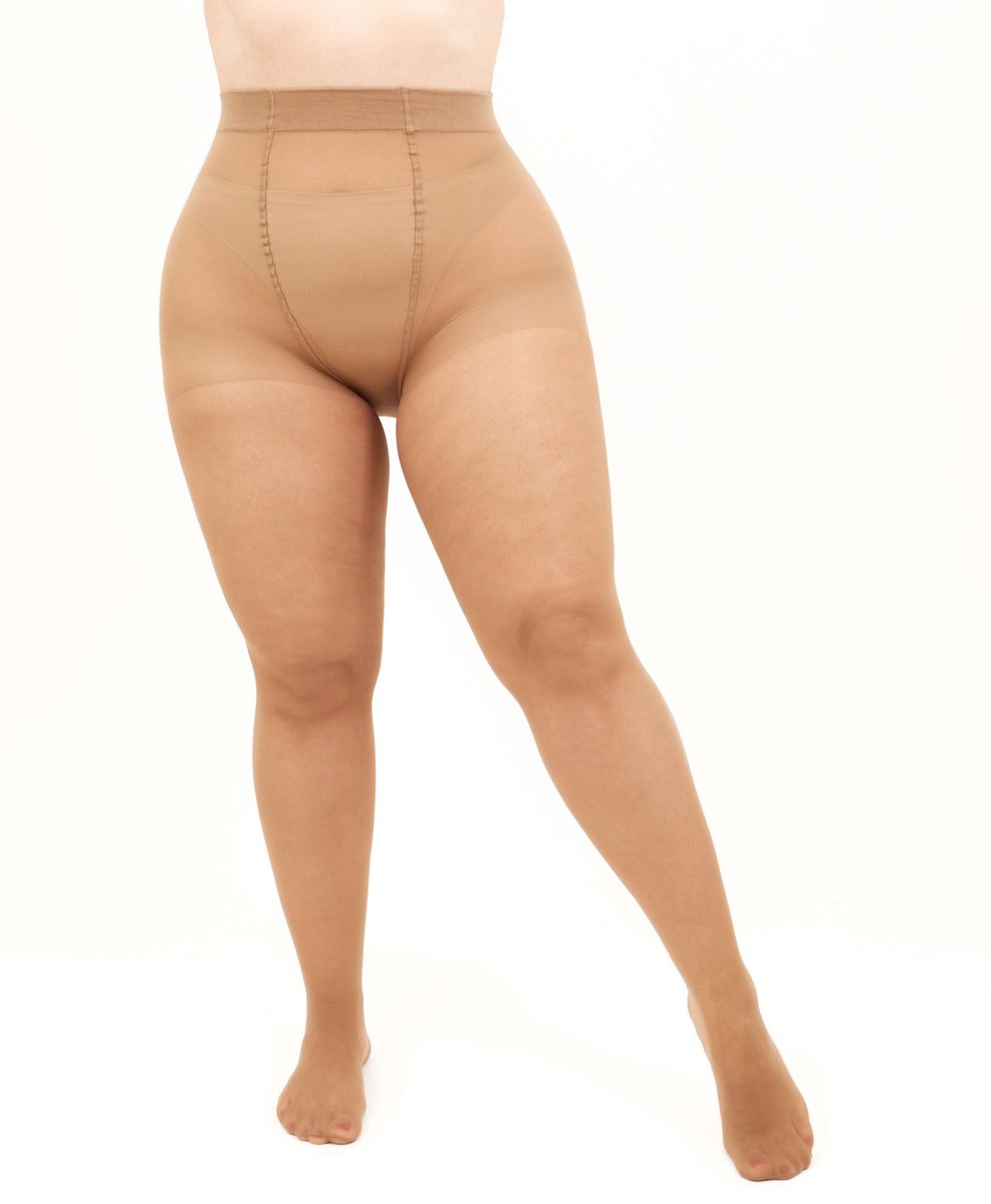 Giulia - Molly 40den (enkel grote maten) Panty speciaal voor dames met kortere benen (multipack) - Karamel - 2XL (6151356957907)