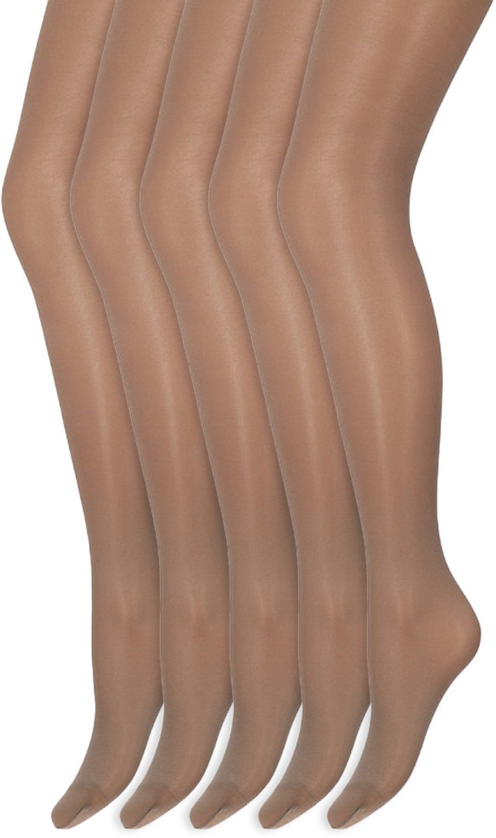 Glans panty | 35 Denier | Merk: Marianne | Maat: S t/m XXL | Kleur: Taupe | 5 Paar (6153608929922)