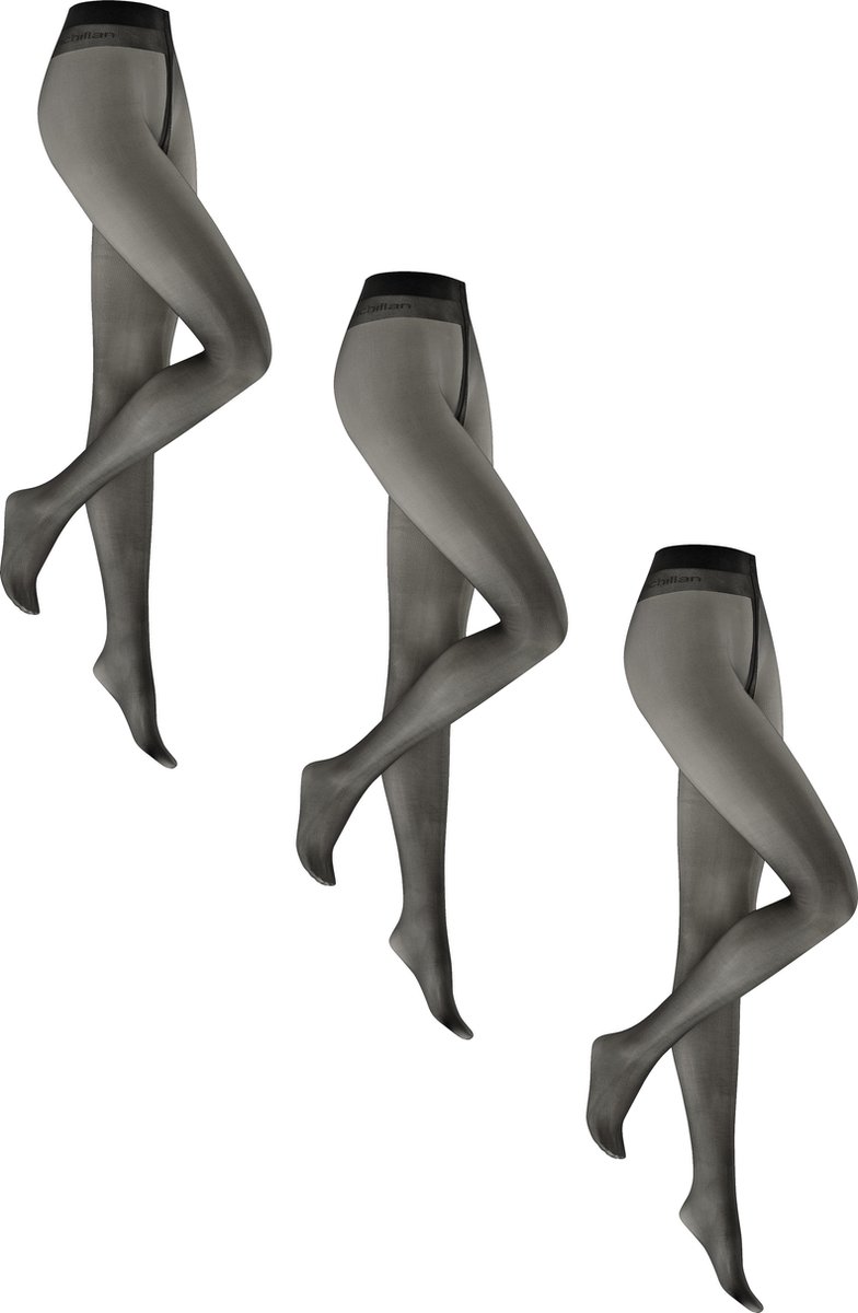 KUNERT Chinchillan Run Stop 20 3-pack Dames Panty - Black - Maat 38-40 (4005074902959)