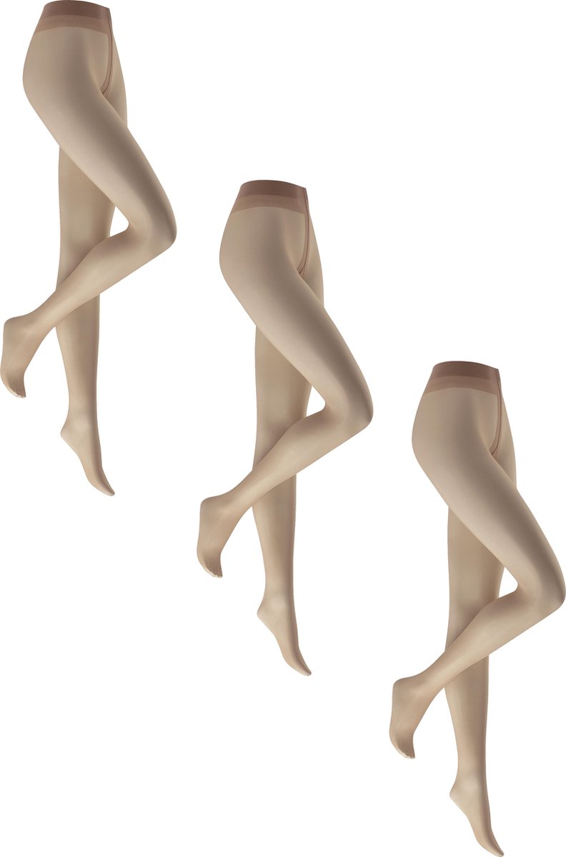 KUNERT Chinchillan Run Stop 20 3-pack Dames Panty - Cashmere - Maat 44-46 (4005074903048)