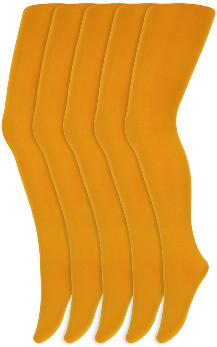 Meisjes panty's | 100 denier | Merk: Yellow Moon | Maat: 98 t/m 176 | Kleur: Geel | 5 Paar (6153638430405)