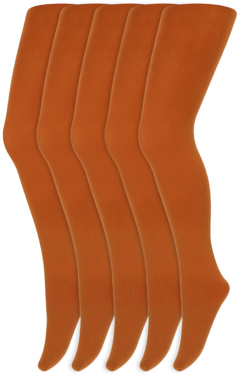 Meisjes panty's | 100 denier | Merk: Yellow Moon | Maat: 98 t/m 176 | Kleur: Licht bruin | 5 Paar (6153641246222)