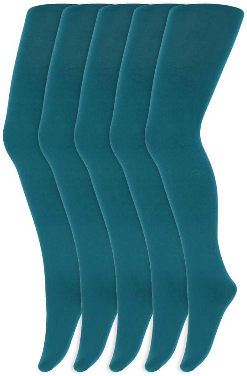 Meisjes panty's | 100 denier | Merk: Yellow Moon | Maat: 98 t/m 176 | Kleur: Oceaan groen | 5 Paar (6153608592546)