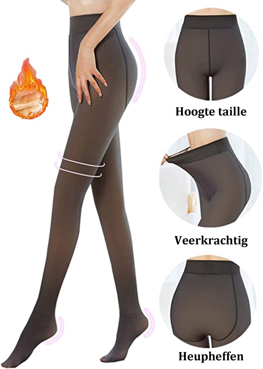 VIELLAN Fleece Panty - 230g (Verdickt) - Thermisch Isolerend - Zwart - Fleece Legging - voor 70-90 kg - voor 5-20°C (0792864469757)