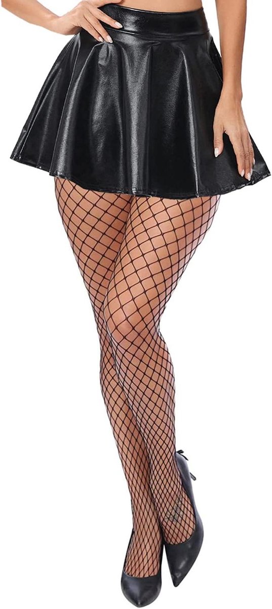 Visnet panty's voor dames - Elastische kousenband legging met hol design (8785344302875)