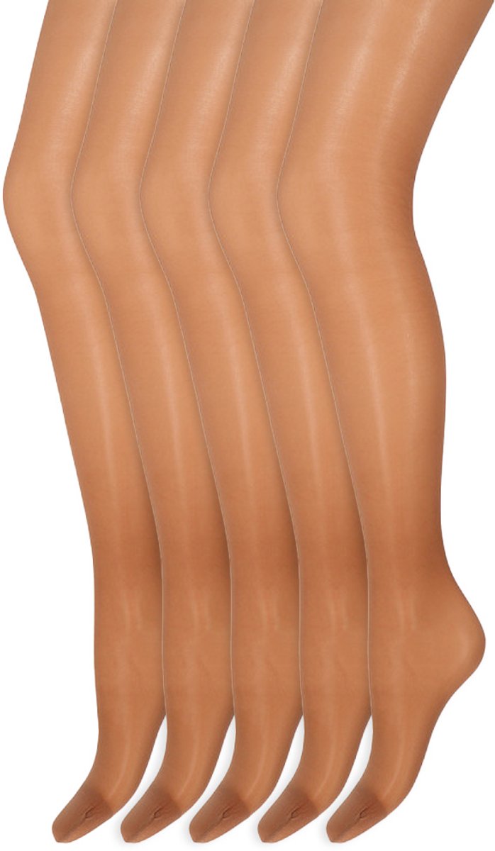 Zijdeglans Panty | Transparant van teen tot taille | 15 Denier | Merk: Marianne | Maat: S t/m XXXL | Kleur: Saskia | 5 Paar (6153627966915)
