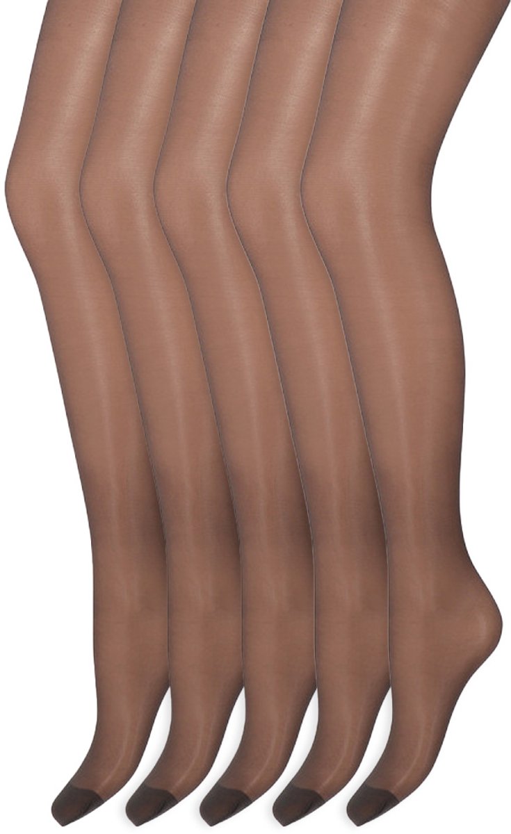 Zijdeglans Panty | Transparant van teen tot taille | 15 Denier | Merk: Marianne | Maat: S t/m XXXL | Kleur: Singapore | 5 Paar (6153607065034)