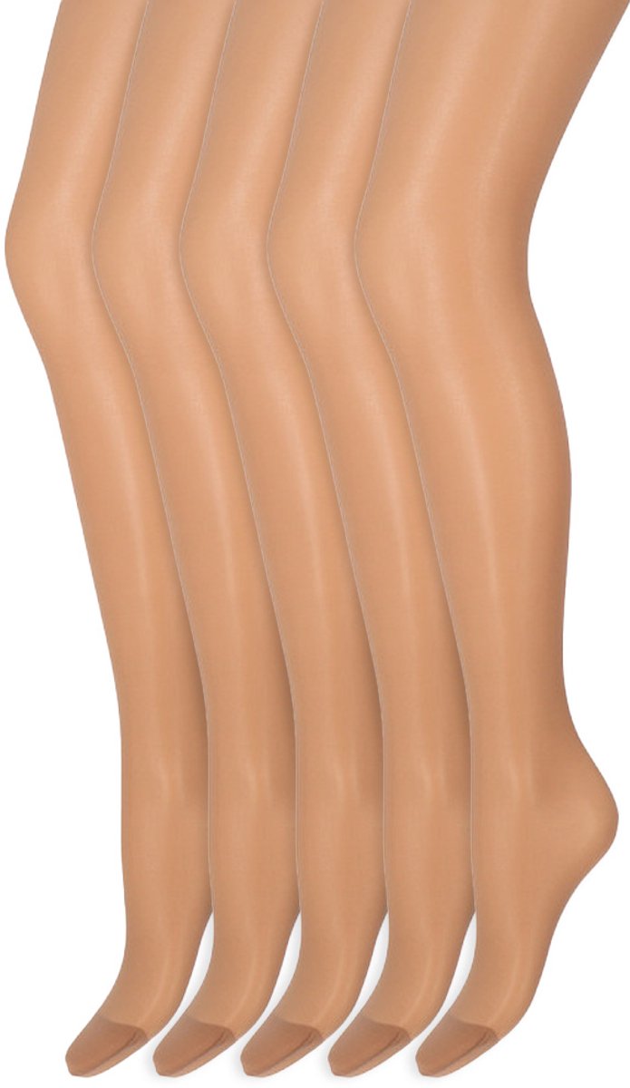 Zijdeglans Panty | Transparant van teen tot taille | 15 Denier | Merk: Marianne | Maat: S t/m XXXL | Kleur: Wineblush | 5 Paar (9501848281640)