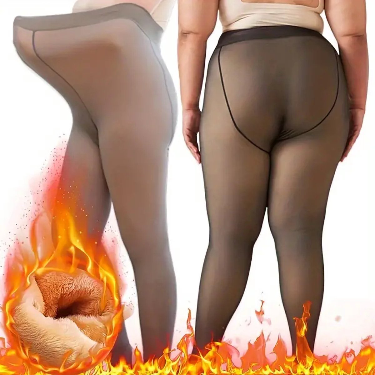 thermo panty plus size - maat 46/48 - vallen op maat - winter panty - gevoerde fleece panty - xxxl size (6152636278248)