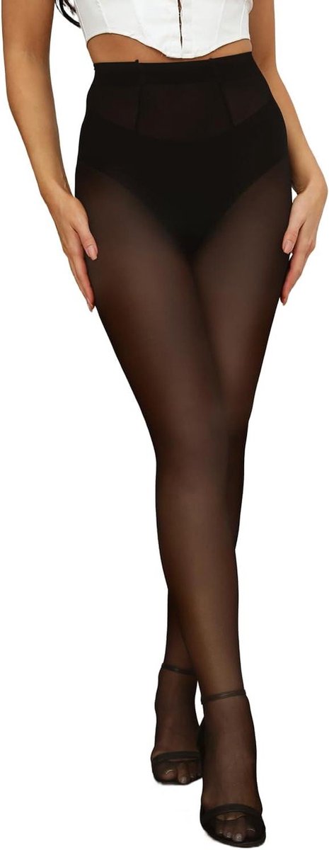 Allecta - Dames Plus Size Panty met Run Resistant Control Top - 120 Denier Opaque Tights (8785352731667)