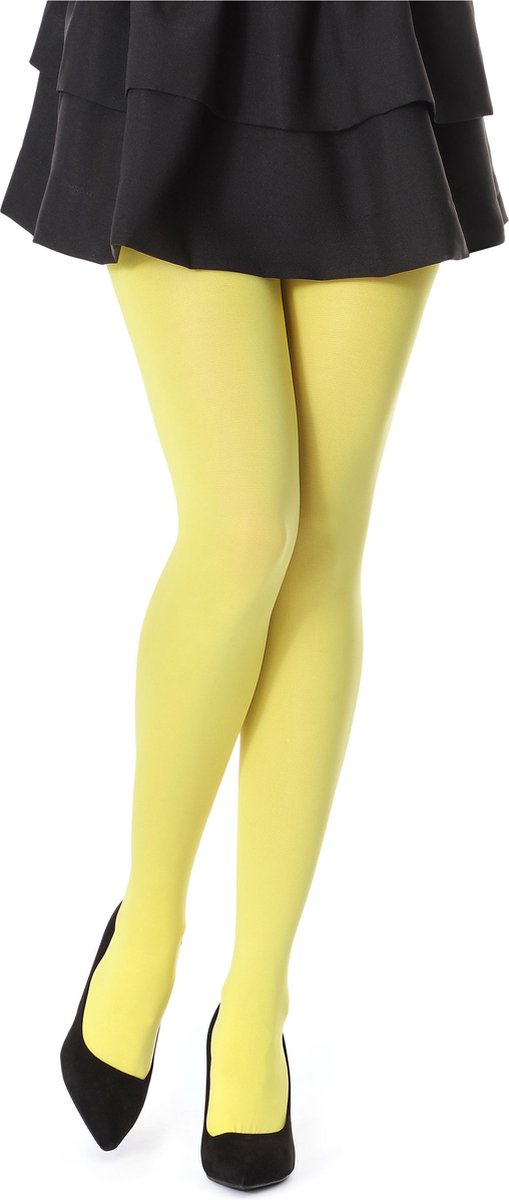 Bellivalini Dames Panty - 100 DEN - Medium gloss - Polyamide - BLV-FI-1003 - Geel - S (4061692112873)
