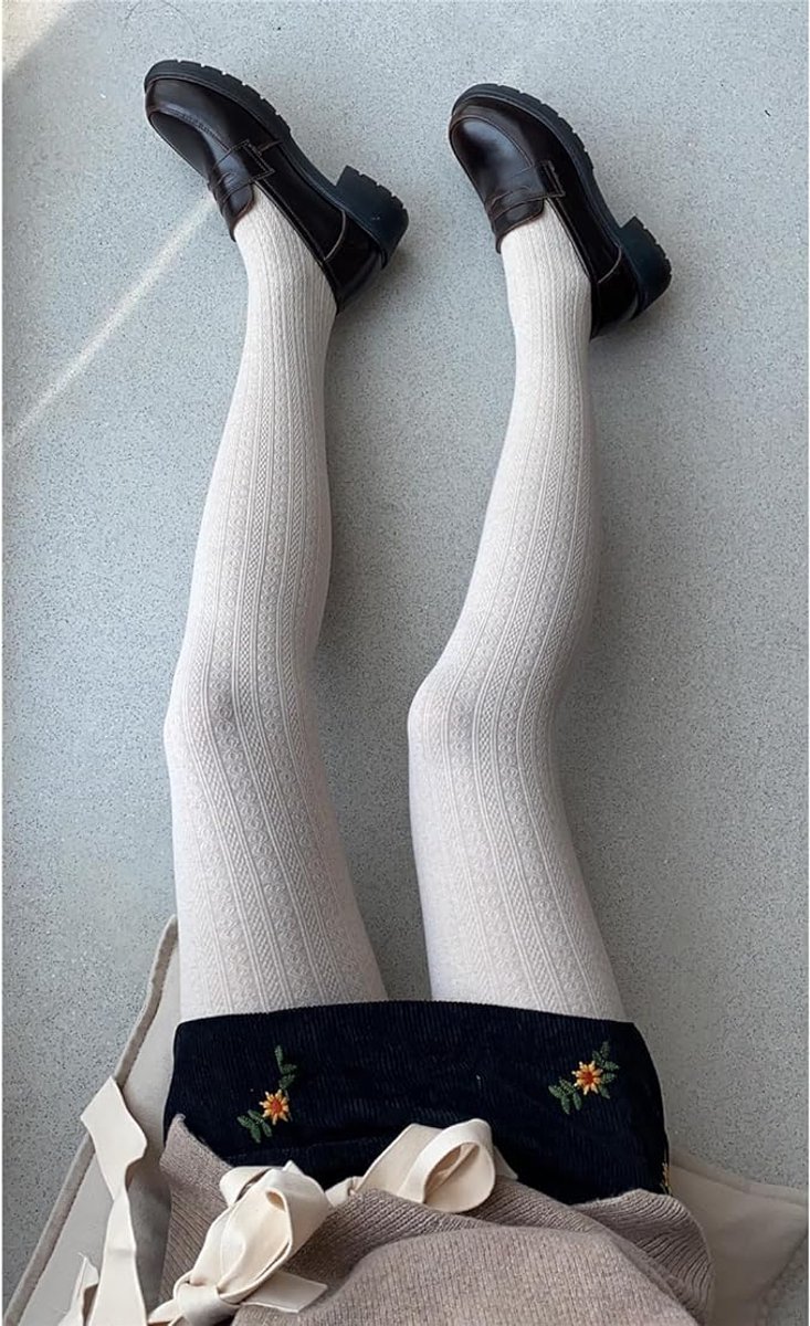 Dames Fleece Winter Thermo - 1 paar - Fleece Legging - Fleece gevoerde panty dames - Warm en ademend - Fleece Panty - Thuis en outdoor - Witte havermout - hoge elasticiteit - 50-70kg - 10°C tot 15°C (9318528388557)