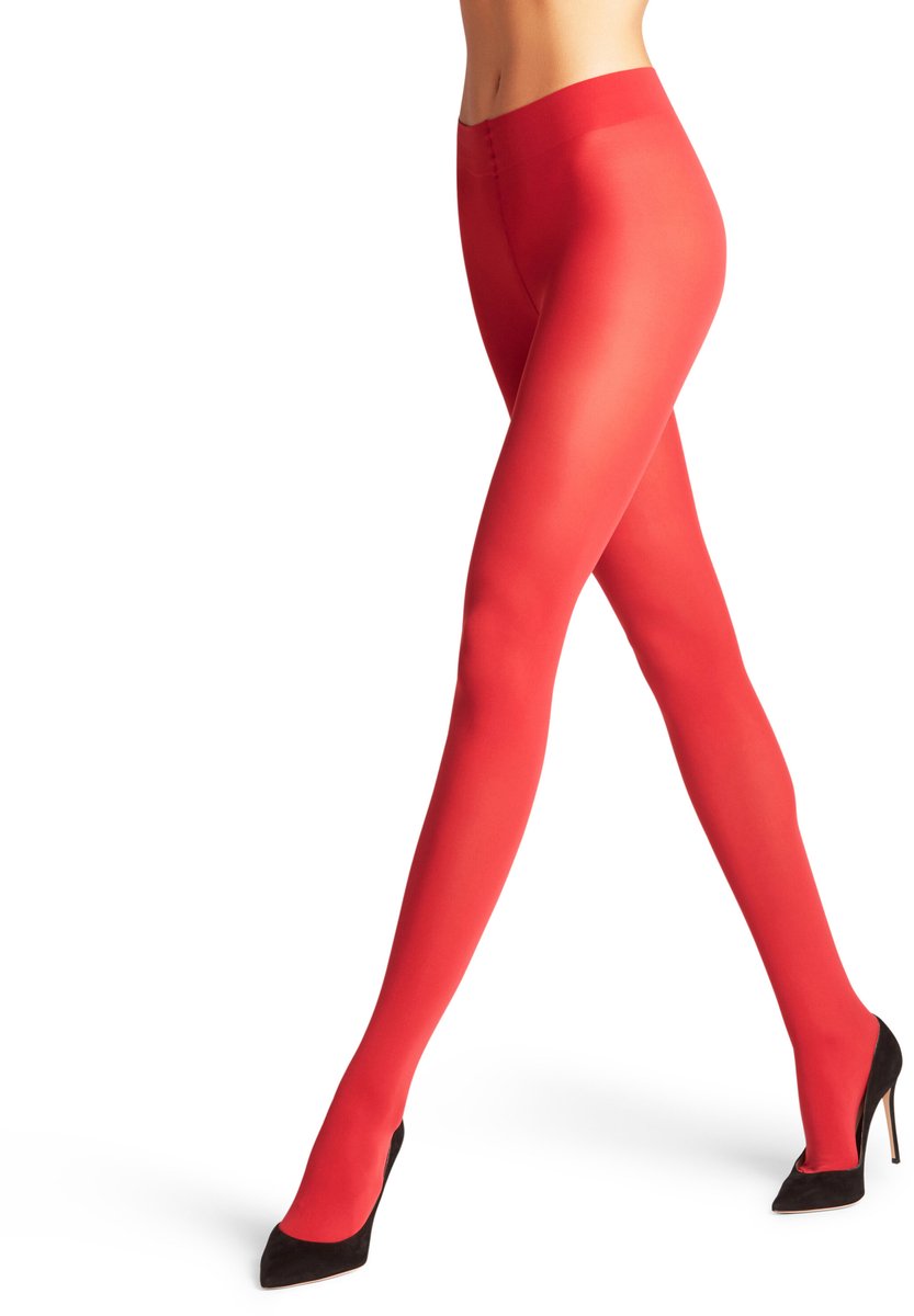 FALKE Pure Matt eenkleurig materiaal ondoorzichtig 50 DEN panty dames rood - maat L (4031309454719)
