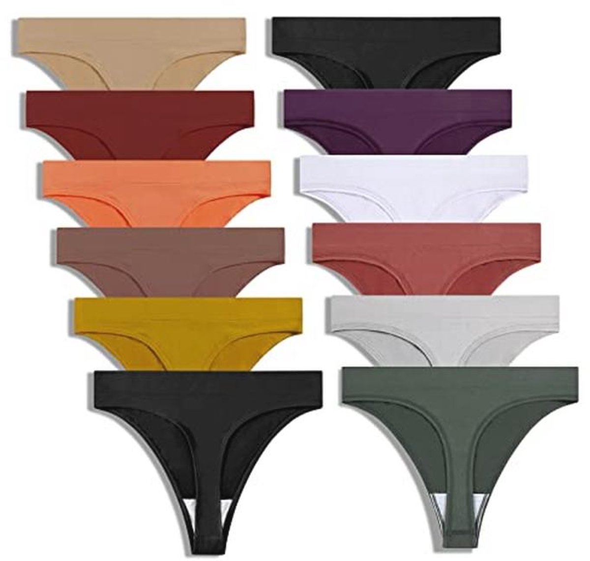 GRANKEE Thongs for Women Seamless-High Waisted Thong Underwear Comfortable Quality No Show Panties Multipack (9101012024006)