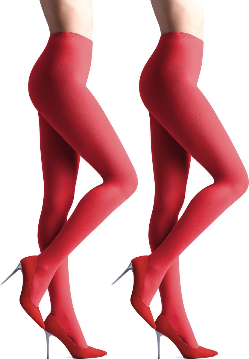 Giulia - Samba 40den (Multipack) Opaque Panty - Rood - S (6151348386371)