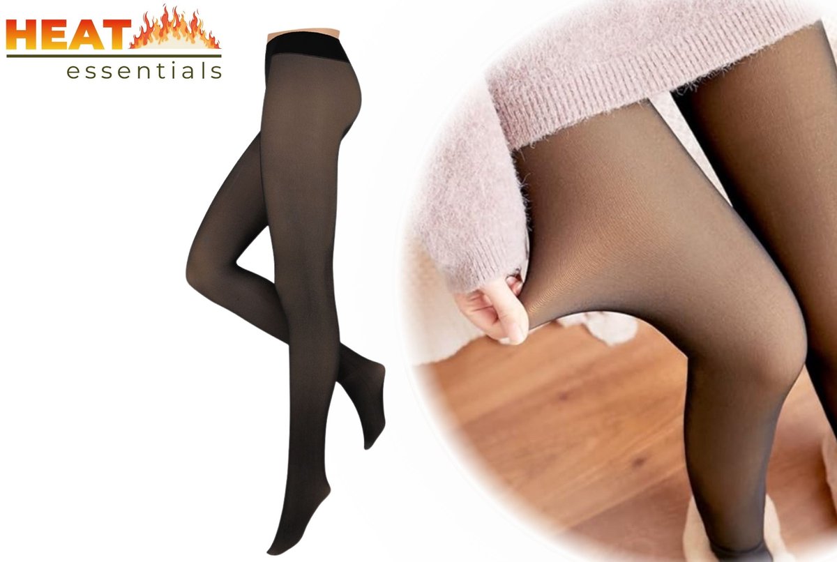 Heat Essentials Fleece Panty - Bruin beige - Maat XXXL - Thermo Panty beige - Anti ladder - Fleece Legging Dames (8721055489467)