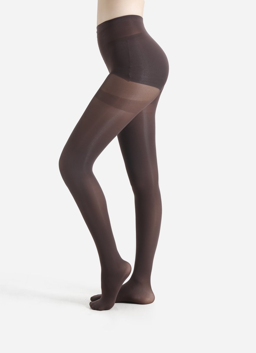 JN Premium chocoladebruine Panty 60 DEN - L/XL - Luxe Opaque Damespanty | Zijdezacht & Comfortabel | Perfecte Pasvorm | L/XL | Elegante Beenkleding voor Jurk & Rok (8785294033881)