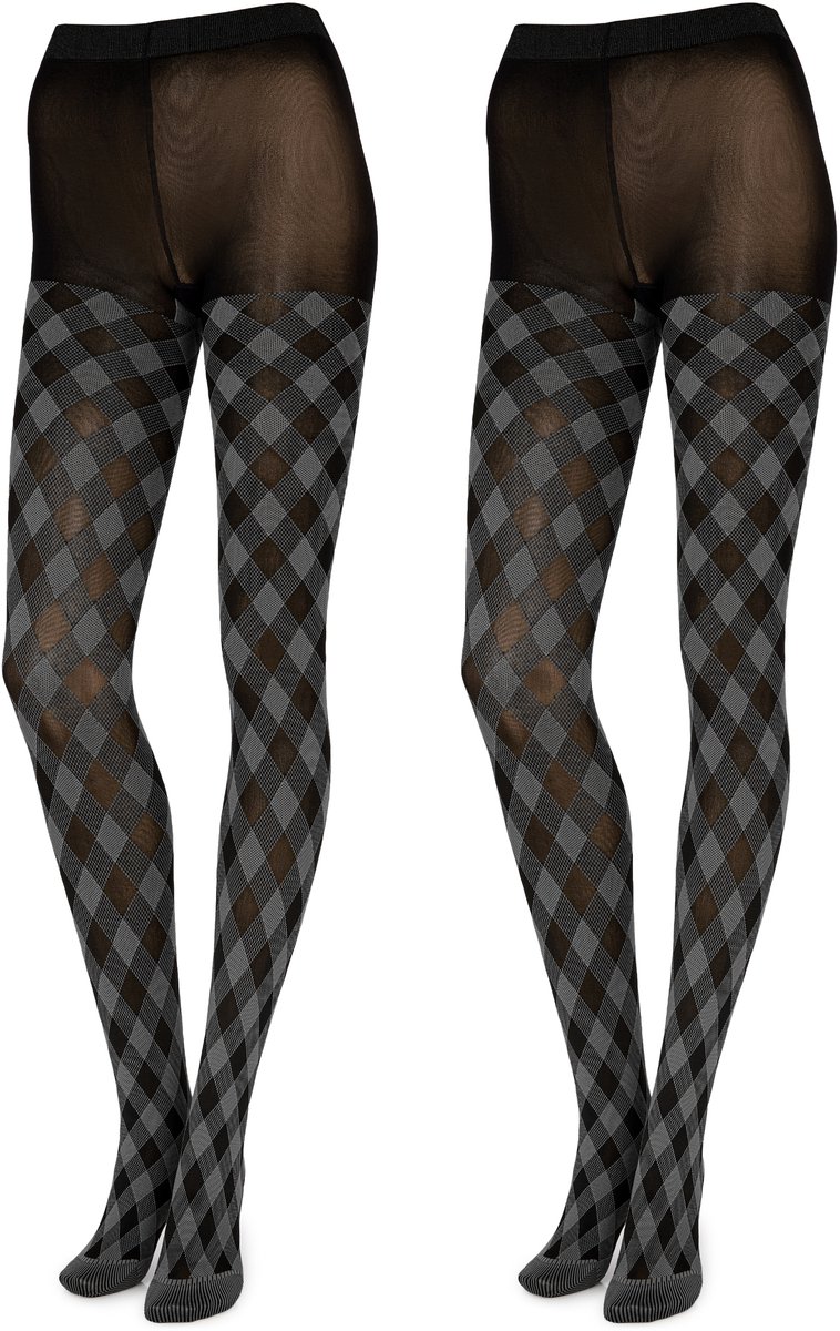 Merry Style Dames Panty 2 Pack - 60 DEN- Gedessineerd - 3D-technologie - Polyamide - Rook/smoky - L - MS-GB-317 (4061692836359)