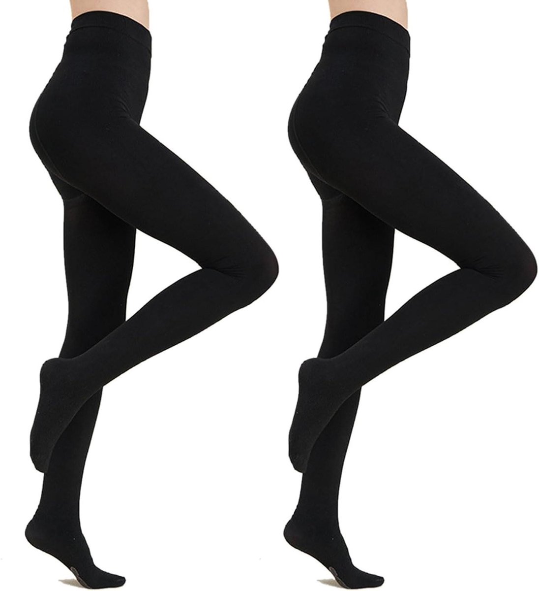 Allecta - Vrouwen 80 denier ondoorzichtige panty met controle top en versterkte tenen - 2 stuks - zwart (8785352360669)