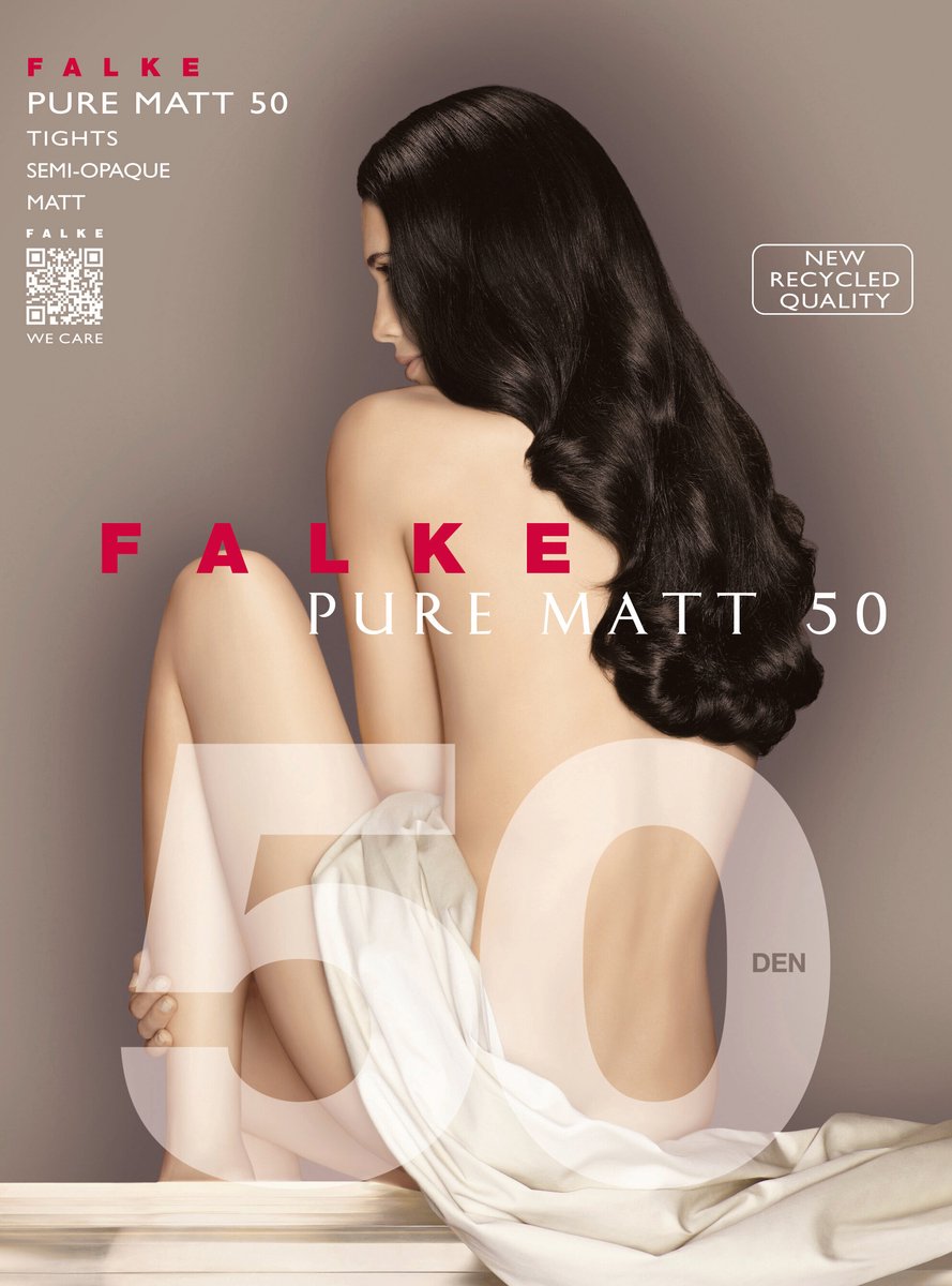 FALKE Pure Matt eenkleurig materiaal ondoorzichtig 50 DEN panty dames geel - maat S-M (4067112795589)