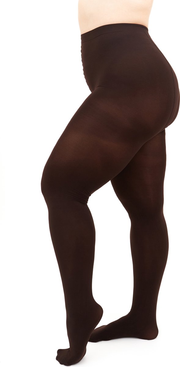 Giulia - Positive Micro 3D 70den Panty (enkel in grote maten) - Donker Bruin - 2XL (4823103007716)