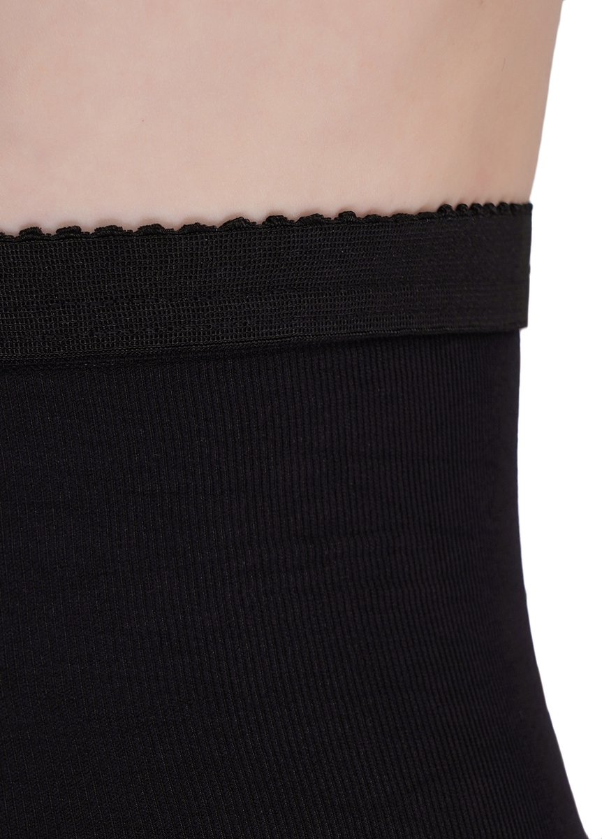 Giulia - Talia Control 40den half-sheer Panty met hoge taille en shapping broekje - Zwart - L (4820040266435)