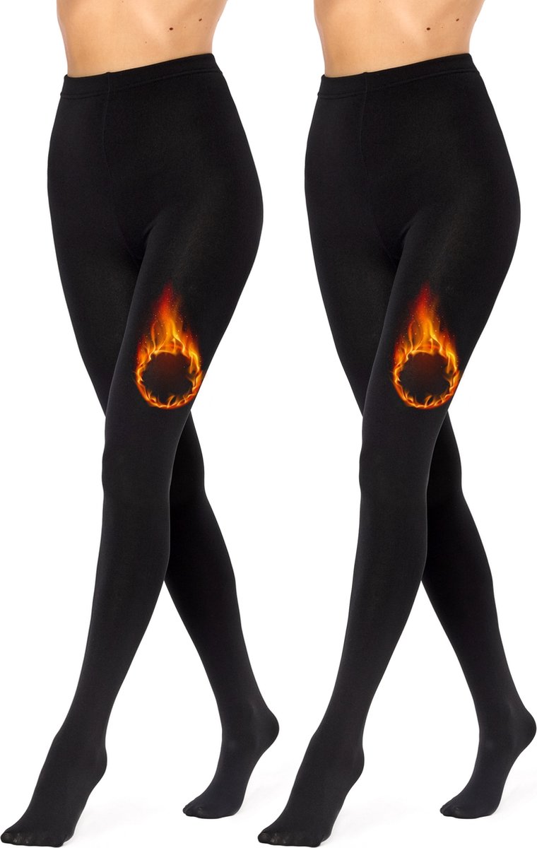 Merry Style - Set 2x Thermo Panty - Winter panty - Fleece Panty - Zachte Panty - Fleece legging - Warme Panty - Zwart/Zwart - XL/XXL - MS-ATX-442-Tights-2B (4061692834645)