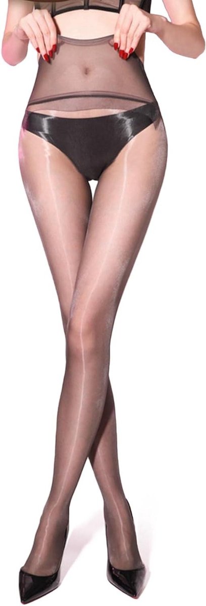 Naadloze panty transparant hoge taille dames 5 DEN glanzend zomerfeest outfit (6153020970946)