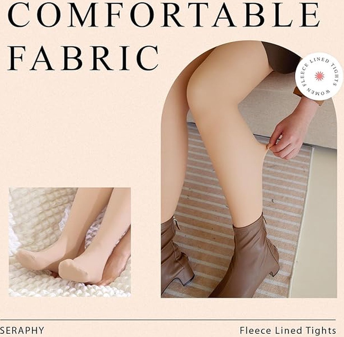 Thermo panty voor dames, thermische panty voor de winter, gevoerde panty, warme fleece panty, nep doorschijnende pantybroek, hoge taille, dikke legging (XS-2XL) (7593919783322)