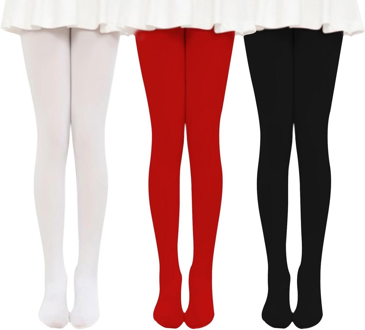 Allecto- Meisjes balletdanspanty's - Kinderpanty's - 80 den - Microvezel - Ondoorzichtig - School en podium - Effene panty's - Dans en gymnastiek - Geschikt voor meisjes - Zwart - 3 paar. (8763215280910)