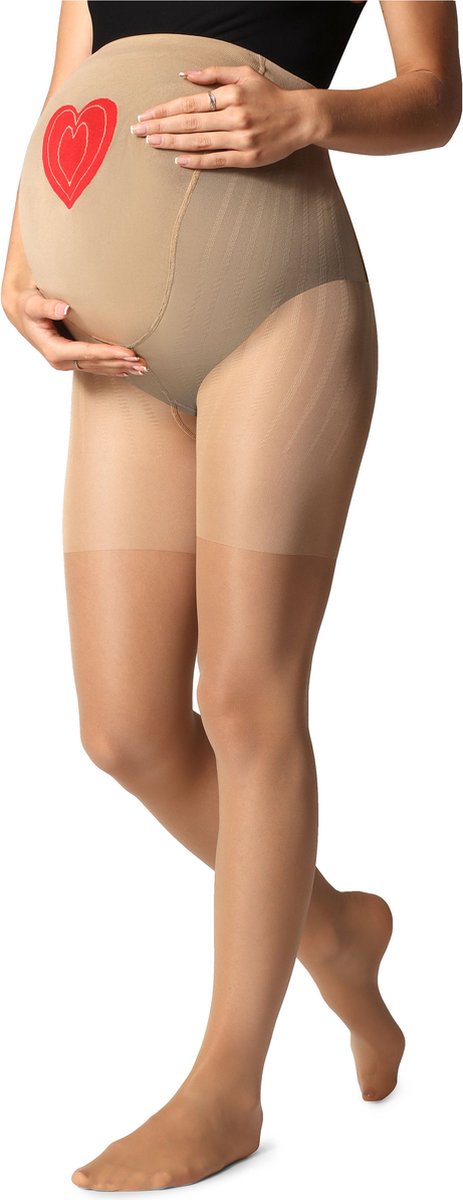 Be Mammy Dames Panty - Zwangerschapspanty - 40 DEN - Medium gloss - Polyamide - BE-GI-1121 - Daino - S (4061692539694)