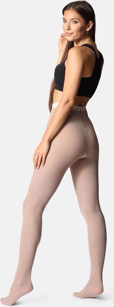 Bellivalini Dames Panty - 100 DEN - Medium gloss - Katoen - BLV-GI-1114 - Lichtbeige - S (4061692538345)