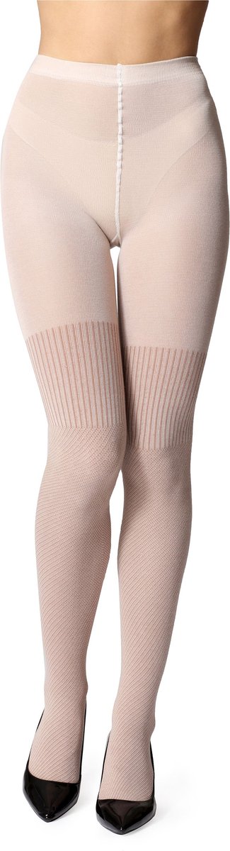 Bellivalini Dames Panty - 100 DEN - Medium gloss - Katoen - BLV-GI-1116 - Lichtbeige - M (4061692538833)