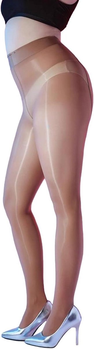 Dames Panty Glans 8 denier Olie Hoge taille Elasticiteit gladde panty Textuur zijde - Zwart - Sexy - Comfortabel (8763216327393)