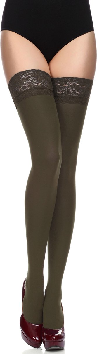 Merry Style MS-SS-J01 Dames Panty - 40 DEN -halsterloos - Polyamide - Khaki - XS-S (4055191443095)