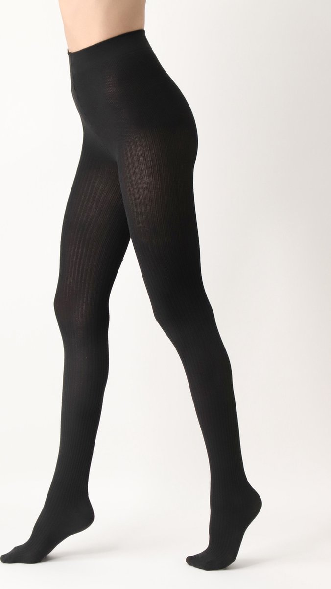 Oroblu Eco Sneakers Natural Rib Panty Dames Panty - Black - Maat L/XL (8300290184483)