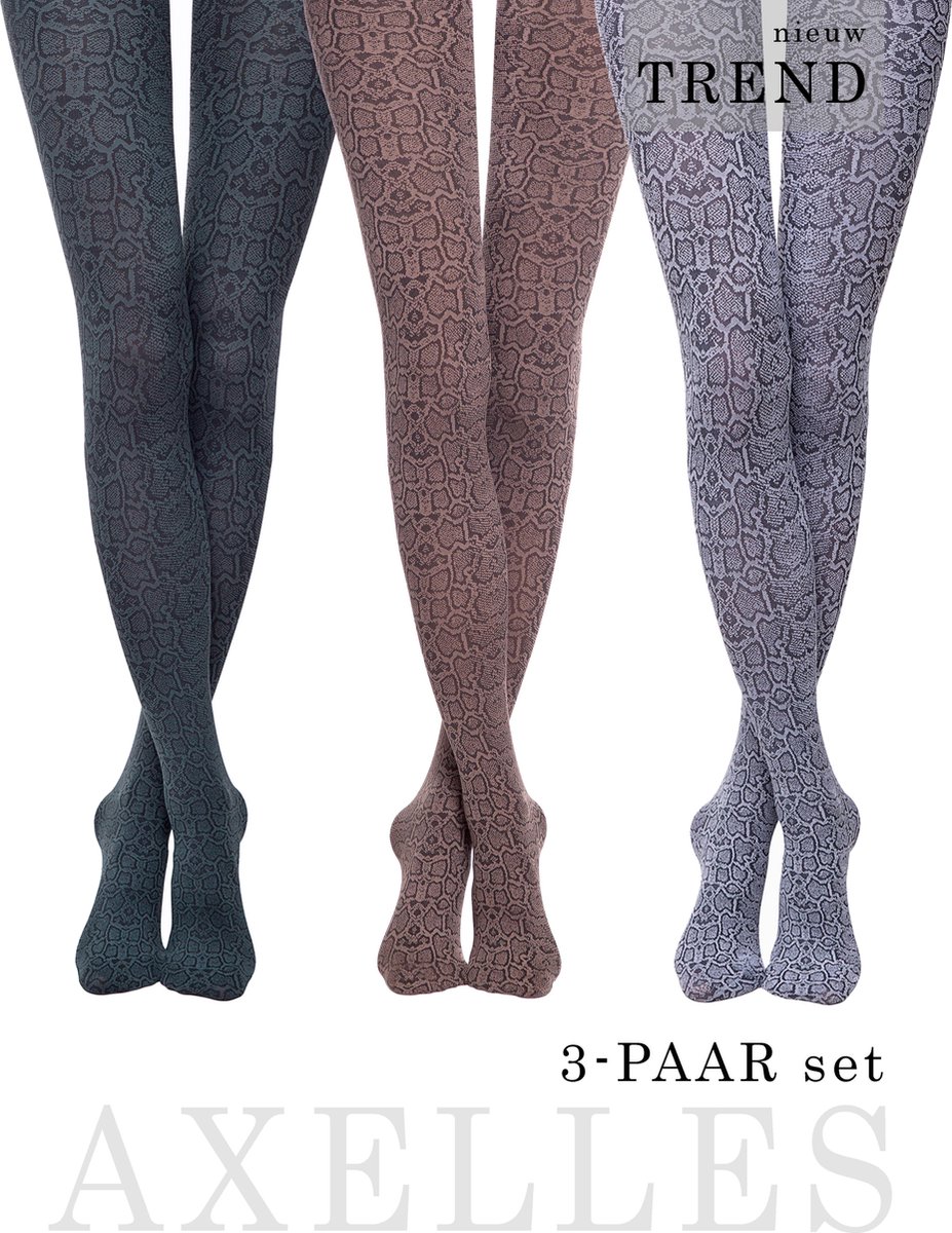 3-PAAR panty dieren patroon, 50-Denier, PYTHON, maat Smal (2). (7475698736129)