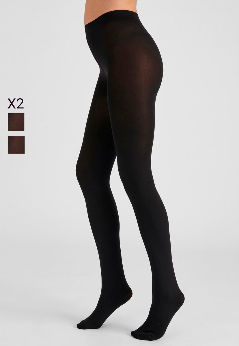 Damart - Set van 2 panty's Thermolactyl 100D - Dames - Zwart - L (3616280022082)