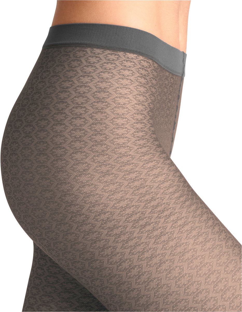 FALKE Particle gedessineerd materiaal transparent 20 DEN panty dames grijs - maat L (4067112826139)