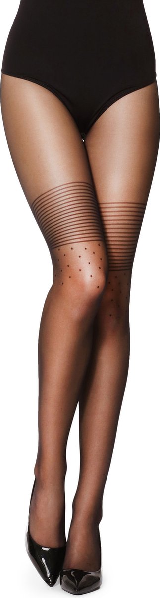 Merry Style Dames Panty - 20 DEN - Halsterloos - Polyamide - MS-GI-1105 - Zwart - S (4061692474919)