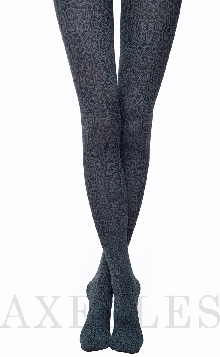 Panty dieren patroon, 50-Denier, PYTHON, donkergroen, maat Smal (2). (7746480020093)