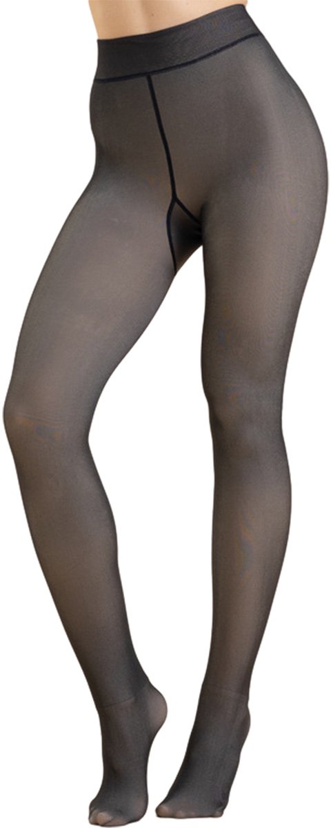 QTTVBTNA - Dames Thermo Panty - 220g - Hoge Taille - Gevoerde Panty - Winter - Legging met hoge rek - Zwart - Eén maat - Geschikt voor gewicht 40-70 kg - 1 stuk (8721417547859)