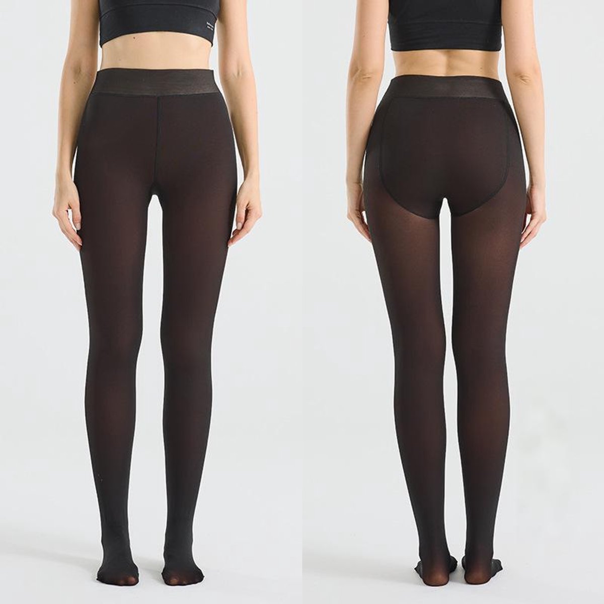 Thermische panty voor damespanty -XL - Zwarte stroopmelasse - Winter - 220g - panty - sterke panty - warme panty - beige look - stijlvolle look - Thermo panty - Gevoerde Thermo Panty (0672669725039)