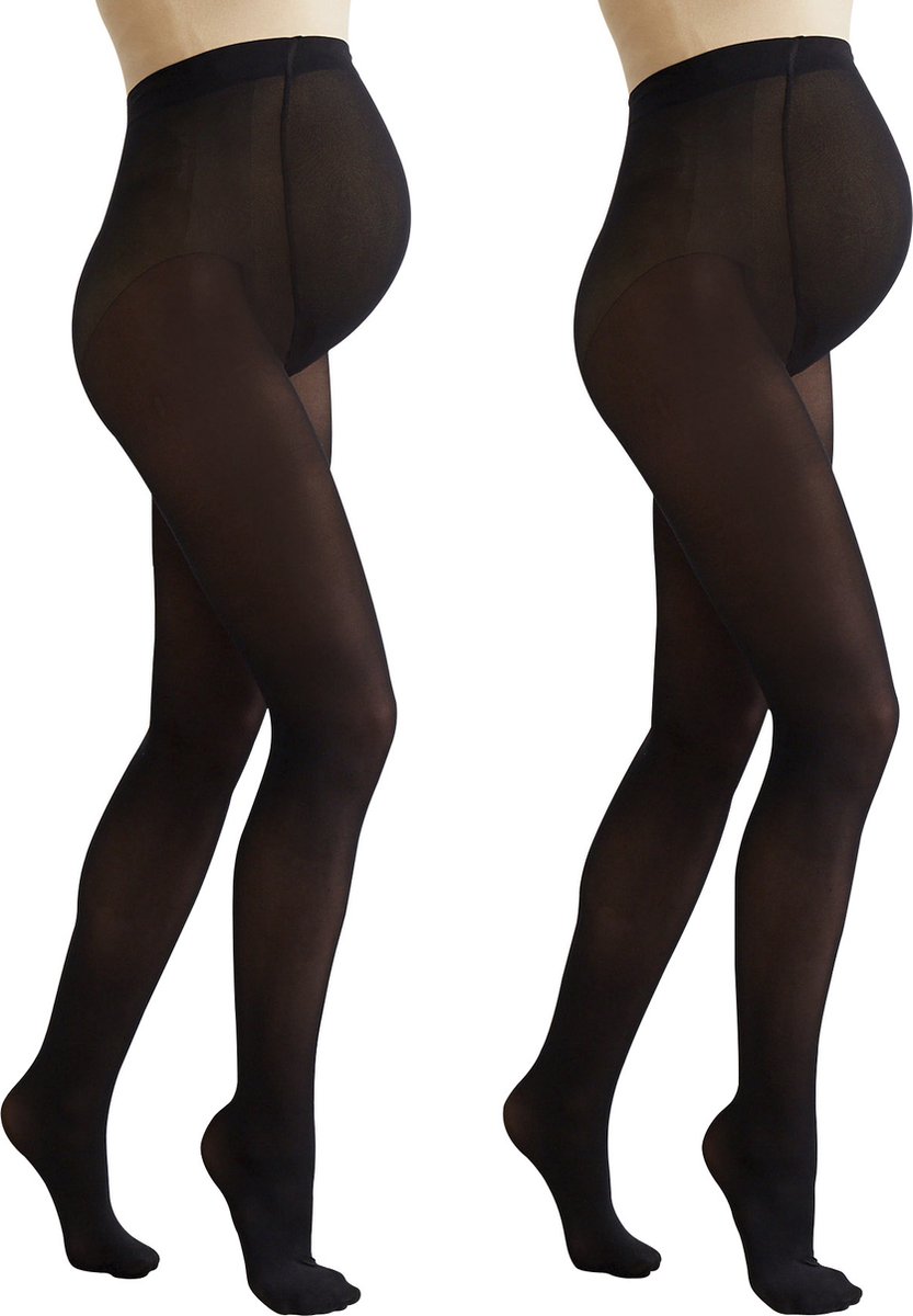 Vertbaudet Set - 2 panty's - zwangerschaps - ondoorzichtige - 50 denier (3611652735577)
