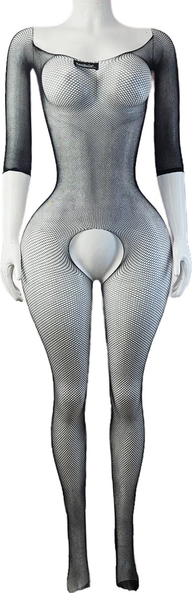 BamBella ® - Panty pak -Onesize - body suit - Dames - Onesize - Erotische jumpsuit van kant lingerie Zwart (8721017929314)