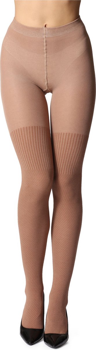 Bellivalini Dames Panty - 100 DEN - Medium gloss - Katoen - BLV-GI-1116 - Beige - XL (4061692538895)