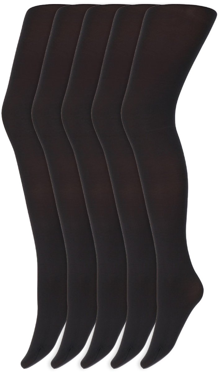 Gekleurde panty's | Micro | 60 Denier | Merk: Marianne | Maat: S t/m XXL | Kleur: Almost black | 5 Paar (6153638143121)