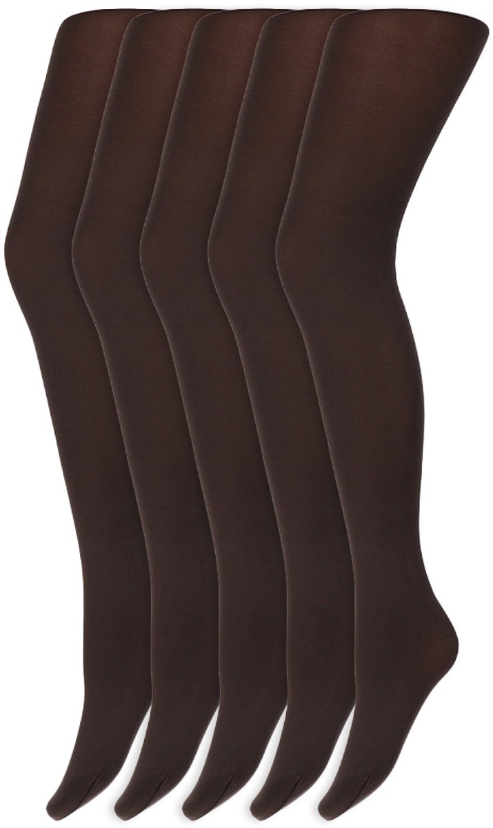 Gekleurde panty's | Micro | 60 Denier | Merk: Marianne | Maat: S t/m XXL | Kleur: Chocolate | 5 Paar (6153843342395)