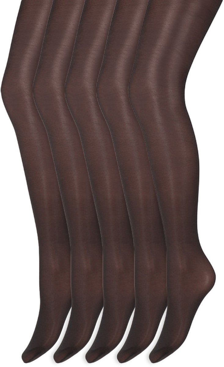 Glans panty | 35 Denier | Merk: Marianne | Maat: S t/m XXL | Kleur: Almost black | 5 Paar (6153843654610)