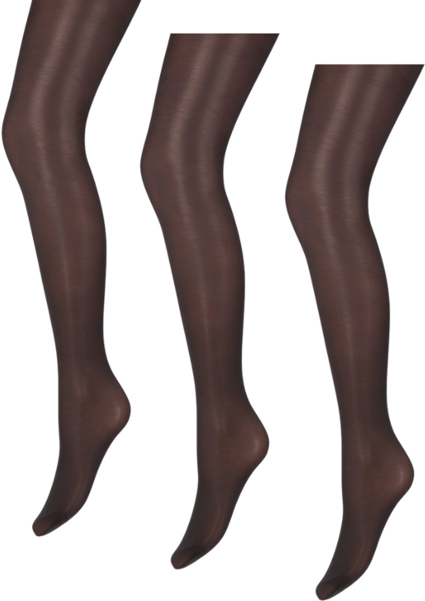 Marianne - Glanzende Dames Panty - 35 Denier - 3-Pack - Maat XXXL - Almost Black (8714987862958)